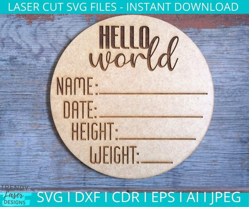 Helloworld Svg Sign SVG file Hello World Baby Sign, svg birth stat board for newborns ...