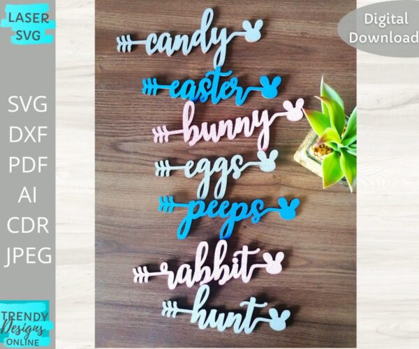 Easter Plate words svg, Easter Place setting svg