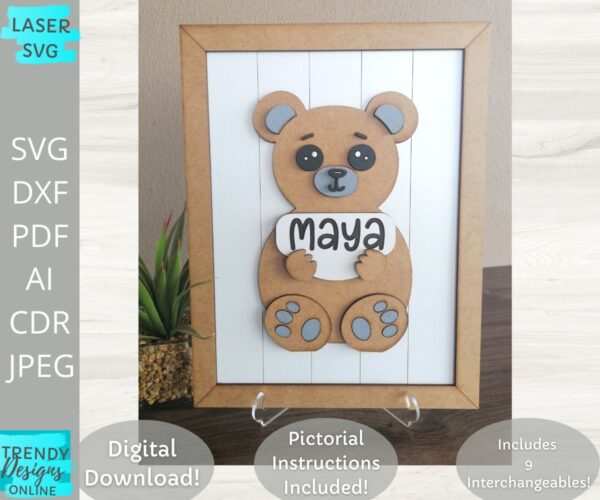 Interchangeable Bear svg, Positive affirmations svg, Nursery decor svg