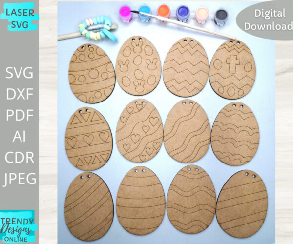 Easter Egg Garland svg, Easter DIY Paint Kit svg