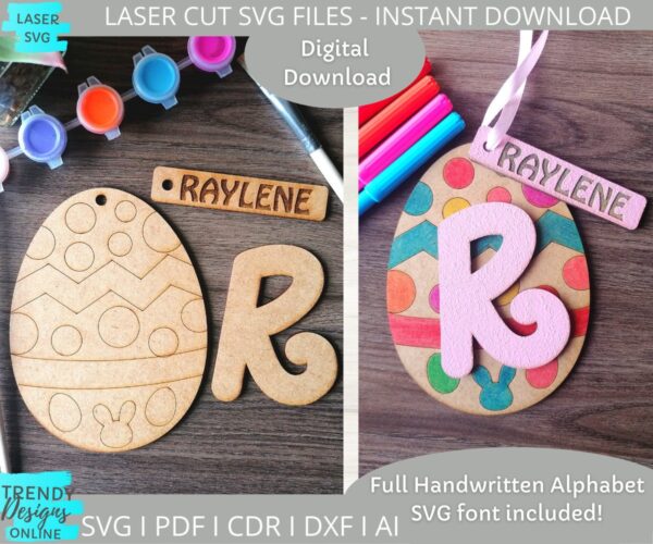 Easter Basket Tag svg, DIY Paint kit svg