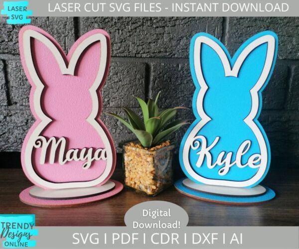 Bunny Name stand svg, Easter Personalized svg