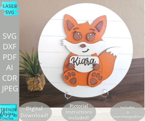 Interchangeable Fox svg, Positive affirmations svg, Nursery decor svg