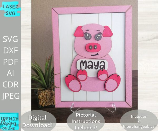 Interchangeable Pig svg, Positive affirmations svg, Nursery decor svg