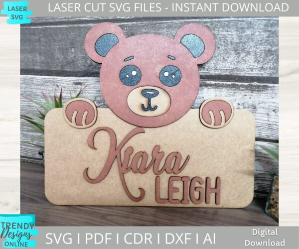 Bear Sign svg, DIY Paint kit svg, Kids Door Sign svg