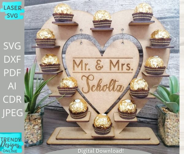 Candy Stand Svg, Heart Chocolate display stand svg, Mini Cupcake Stand svg