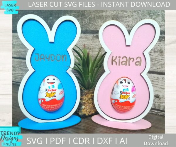 Easter Chocolate Egg Stand svg, Kinder Joy Egg Holder