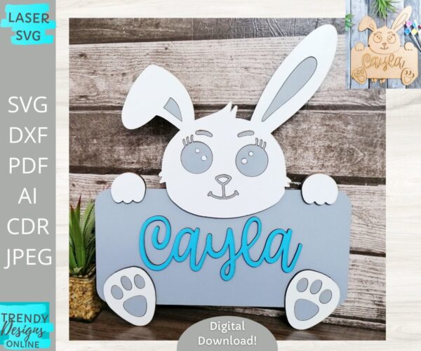 Bunny Sign svg, DIY Paint kit svg, Kids door sign, Bunny Nursery Sign svg