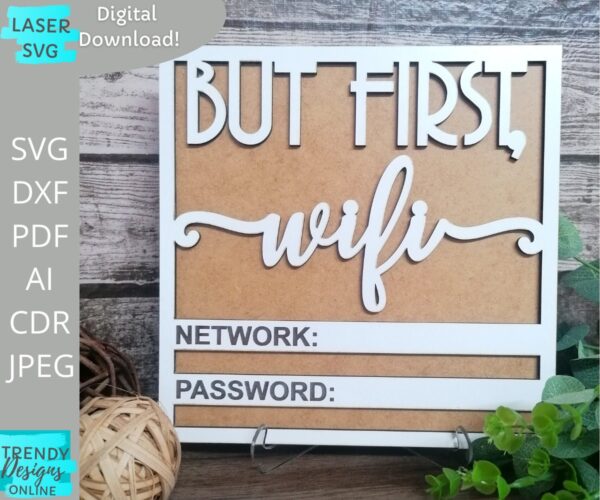 But first Wifi Sign svg, Wifi Password Sign Svg, Guest room sign svg