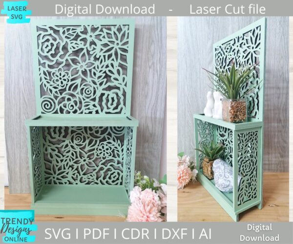 Hand Drawn Floral Display shelf svg
