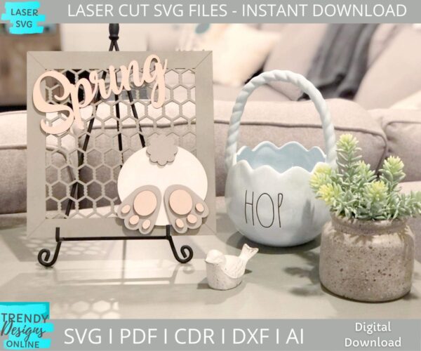 Spring Bunny Sign svg digital download