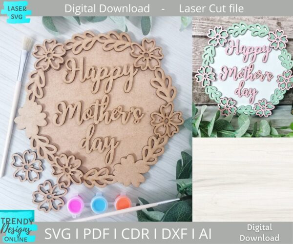 Happy Mothers day Diy Paint Kit svg