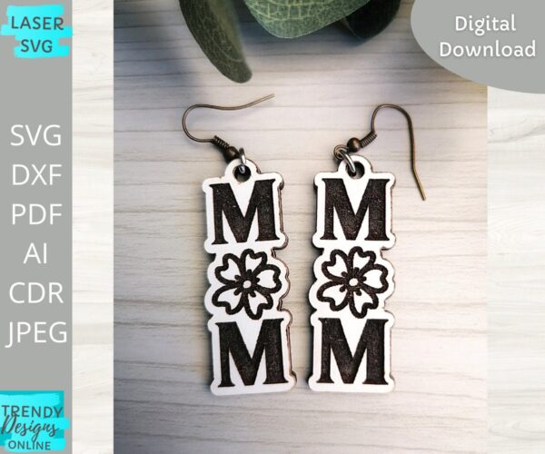 Mom Earrings svg Mothers day Earrings svg