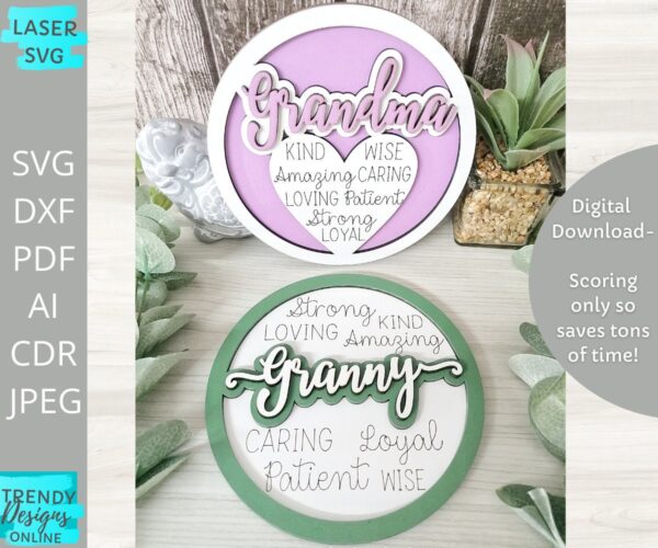 Mini Grandma Signs svg, Granny Mini Circle svg