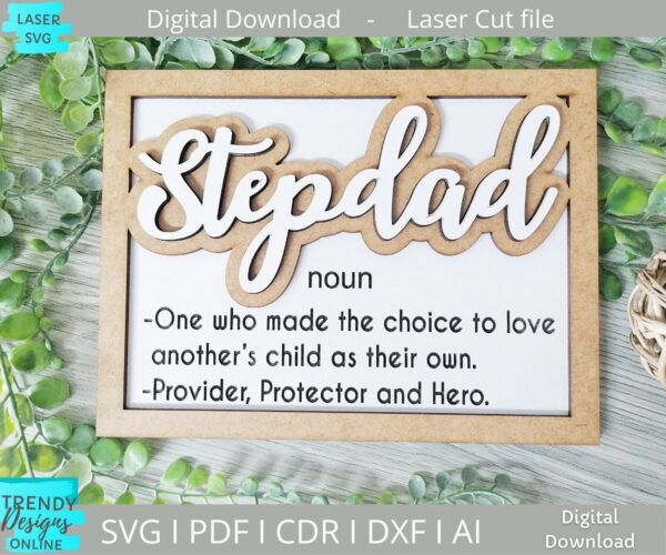 Stepdad definition sign svg, Father's day Sign svg