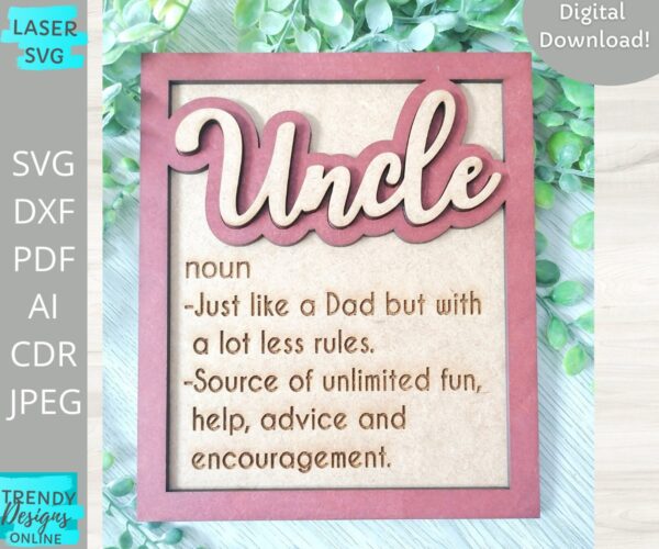 Uncle definition sign svg, Father's day Sign svg