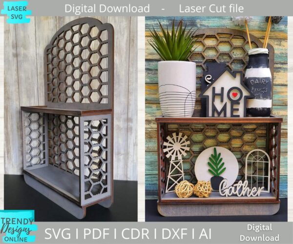 Chicken Wire Display Tray, Tiered Tray Display Shelf svg