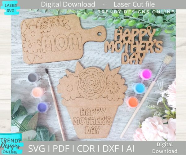 Mothers day DIY paint kit Bundle svg