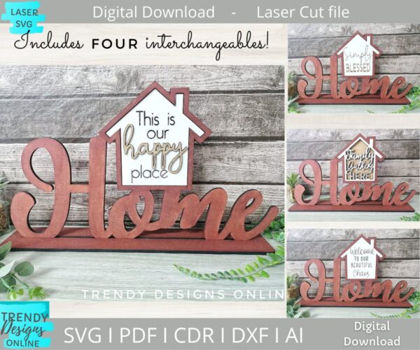HOME Interchangeable Stand svg, Mini House Interchangeable svg