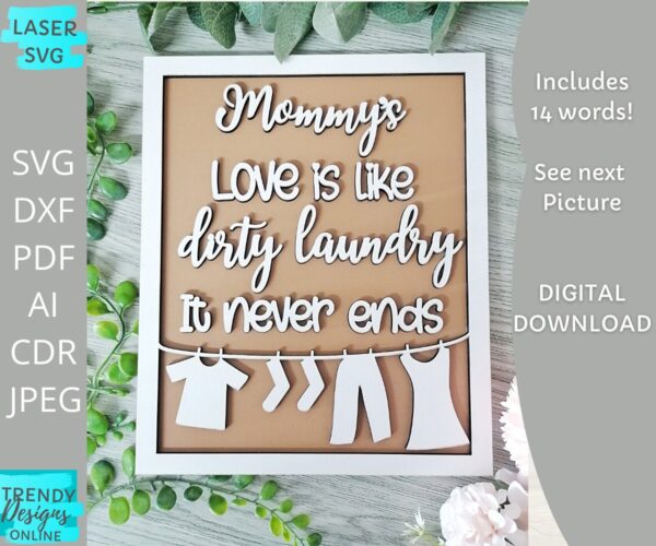 Moms Love is like Dirty Laundry svg