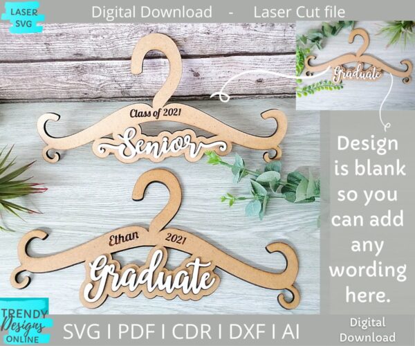 Graduation Hanger svg file, Senior Grad Gown Hanger svg