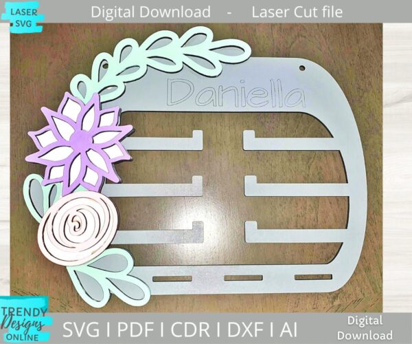 Floral Bow holder svg, DIY Paint kit svg