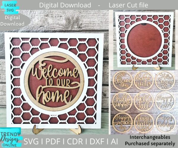 Chicken wire Interchangeable Backer svg