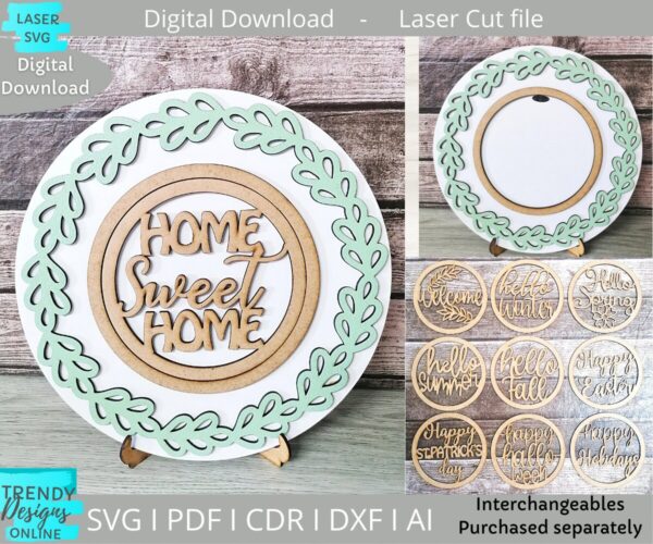 Floral Circle Interchangeable backer svg
