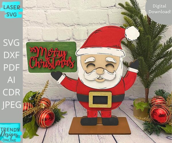 Santa Shelf sitter svg, Merry Christmas Shelf sitter svg