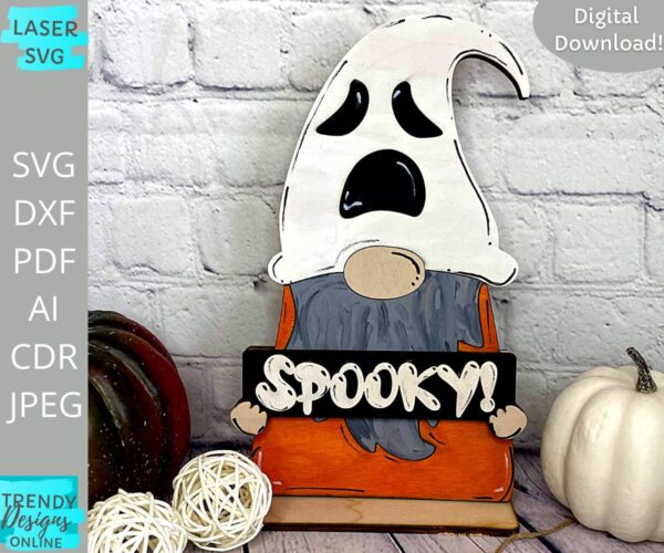 Spooky Gnome Shelf sitter svg, Halloween Shelf sitter svg