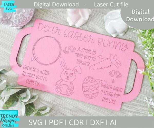 Dear Easter Bunny board svg, Easter Snack Tray svg