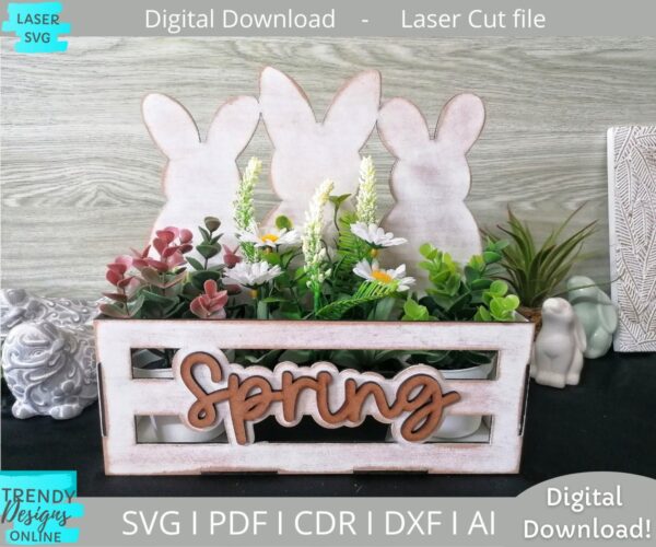 Bunny Planter svg file, Spring Planter svg