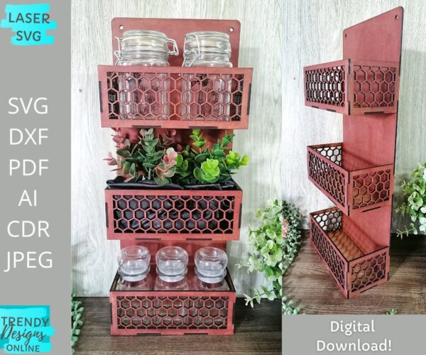 Chicken wire shelf svg file, Planter svg, Spice Rack svg