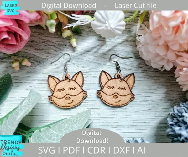 Fox Earrings svg file