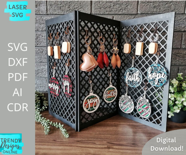 X Display trio stand Svg file, Keychains and Ornaments Market display svg