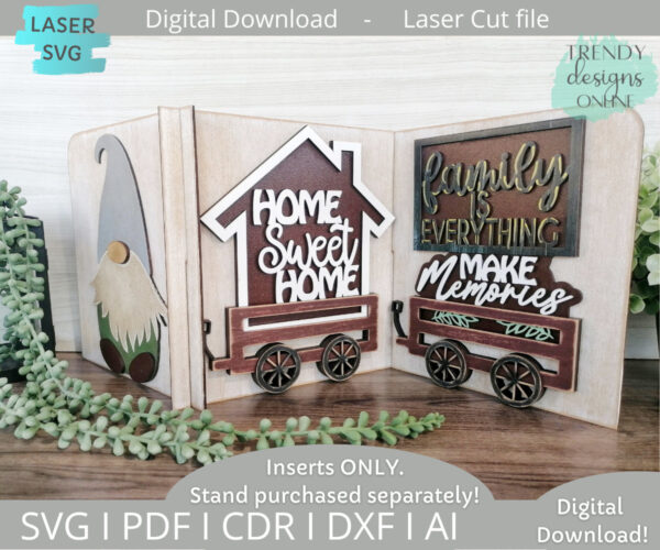 Inserts for Trio Interchangeable Stand- Make Memories svg