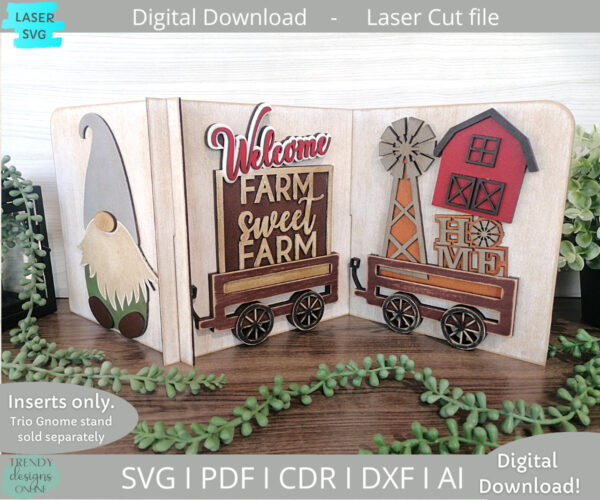 Inserts for Trio Interchangeable Stand- windmill svg