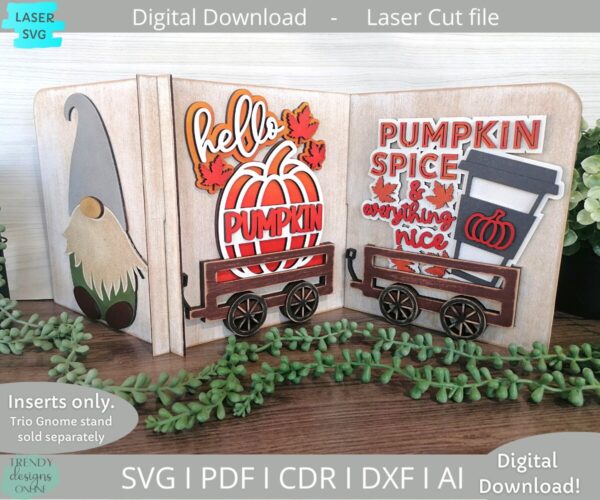 Inserts for Trio Interchangeable Stand- Pumpkin Spice svg