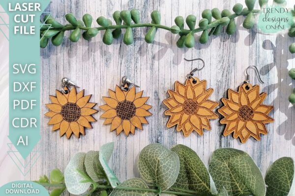 Sunflower Earrings set svg