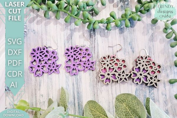 Floral Earrings Bundle set svg