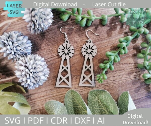 Windmill earrings svg