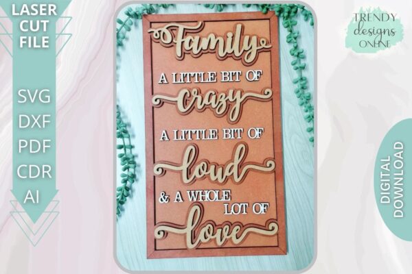 Family a little bit of Crazy Loud Fun  Svg file