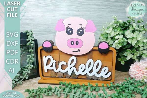 Pig Money Bank svg, Piggy Bank Box svg, Coin Box svg