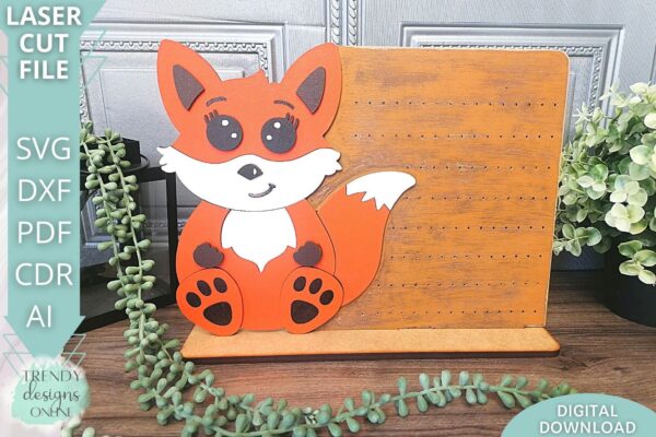 Fox Earrings stand Svg, Jewelry display svg