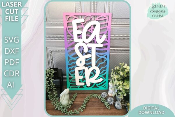 Easter Eggs Leaner svg file, Easter DIY Paint kit svg