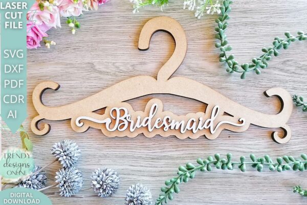 Bridesmaid hanger svg, Wedding hanger svg