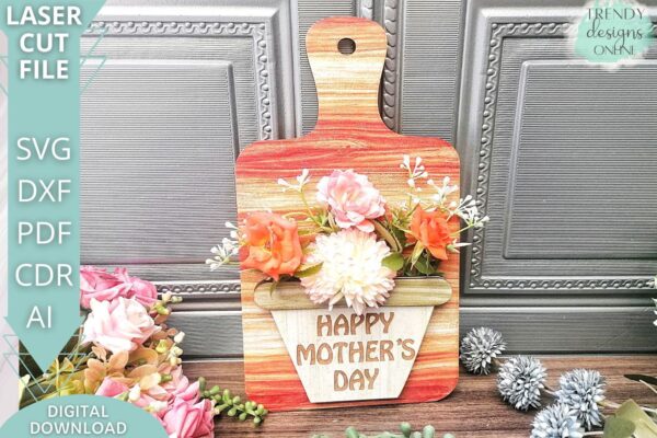 Cutting board flowers Vase svg file
