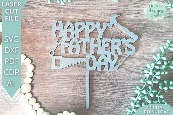 Happy Father's day Cake topper svg