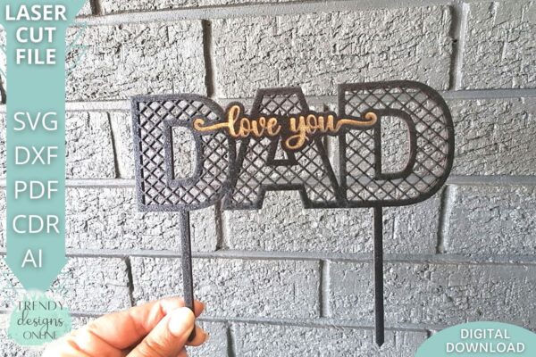 Love you Dad Cake topper svg file