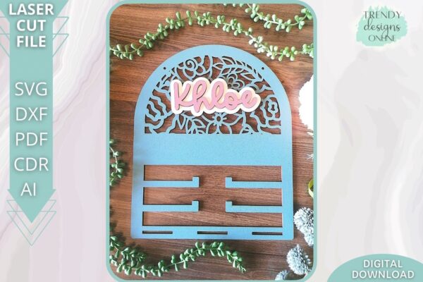 Bow ties Hanger svg file, Floral Macrame bow hanger svg file